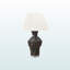 Lampe de table en résine noire avec abat-jour ivoire Fannie, H 27,87 po x l 17,88 po x P 17,88 po