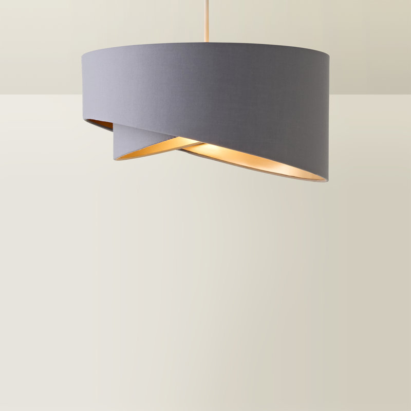 20cm H Fabric Novelty Pendant Shade ( Screw On ), Grey
