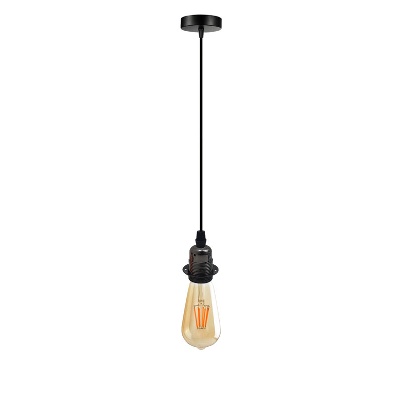 Barcenas 1 - Light Single Pendant, Black, Black