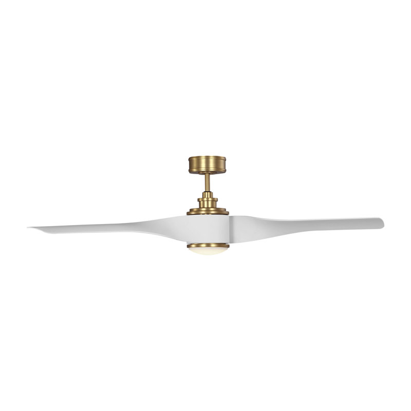 Visual Comfort Fan Touro Smart 60 LED Indoor Ceiling Fan with Threaded Downrod, Dark Walnut ABS blades and Handheld Remote
