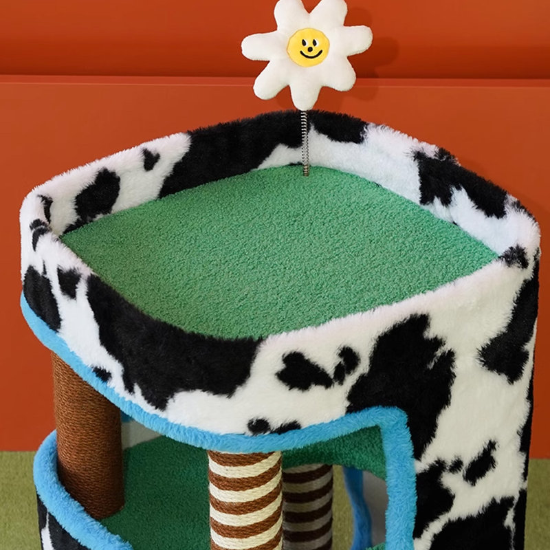 2 Tiers Cat Tree with Condons,Perch,Scratching Posts