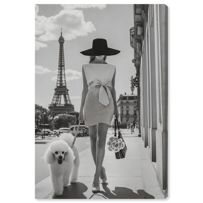 Toile Poodle Paris par Art Remedy