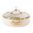 Bloomhouse  6 QT Heavy Duty Aluminum Premium PFA Free Ceramic Nonstick Saute/Deep Frying Pan Skillet with Lid - Linen White with Gold Handle