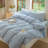 DONEUS Striped Duvet Cover Set 100% Washed Cotton Linen Like Soft Feelling Breathable Bedding-113054930-113054932