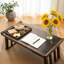 Table pliante en bois pour bureau d'ordinateur portable et plateau de lit, table de plancher portative multifonctionnelle pour le travail, la salle à manger et la méditation