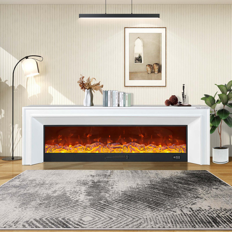  Vintage Fireplace Decorative Cabinet Simulated Fire Living Room Mantel