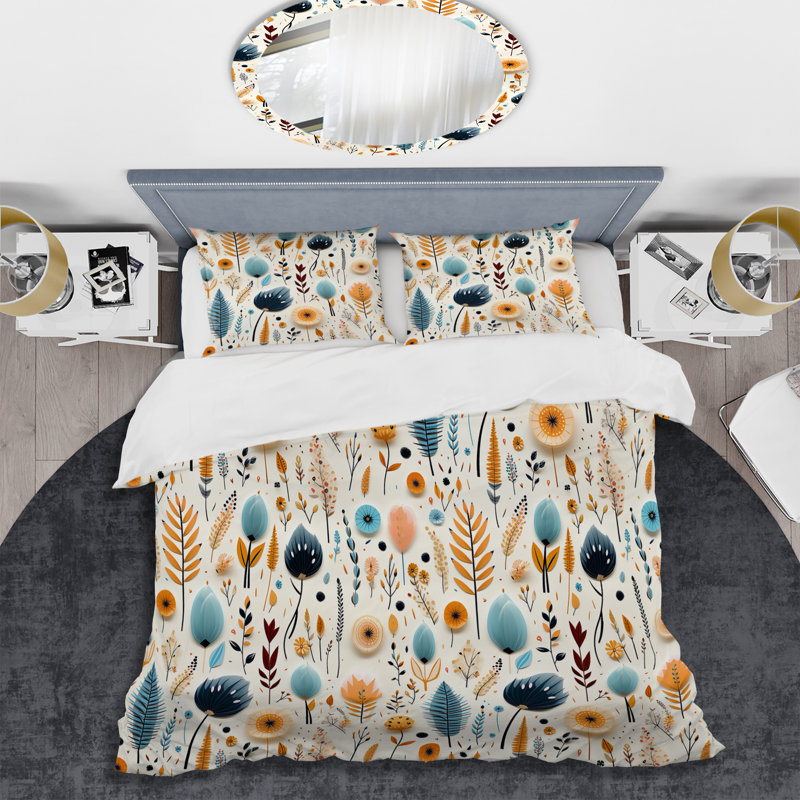 Ensemble de housse de couette éclectique Beho Plants Boho Eclectic Whimsy II, Housse de couette pour très grand lit et 2 très