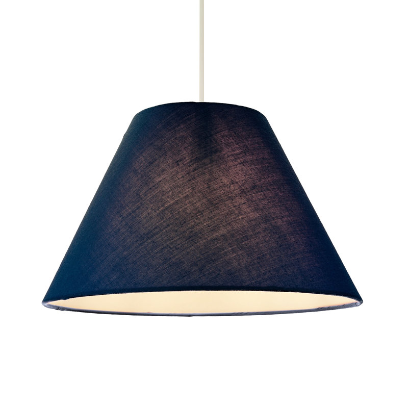 Traditional 8 Inch Vivid Cotton Fabric Coolie Lamp Shade By Happy Homewares, Blue, 17cm H x 25cm W x 25cm D