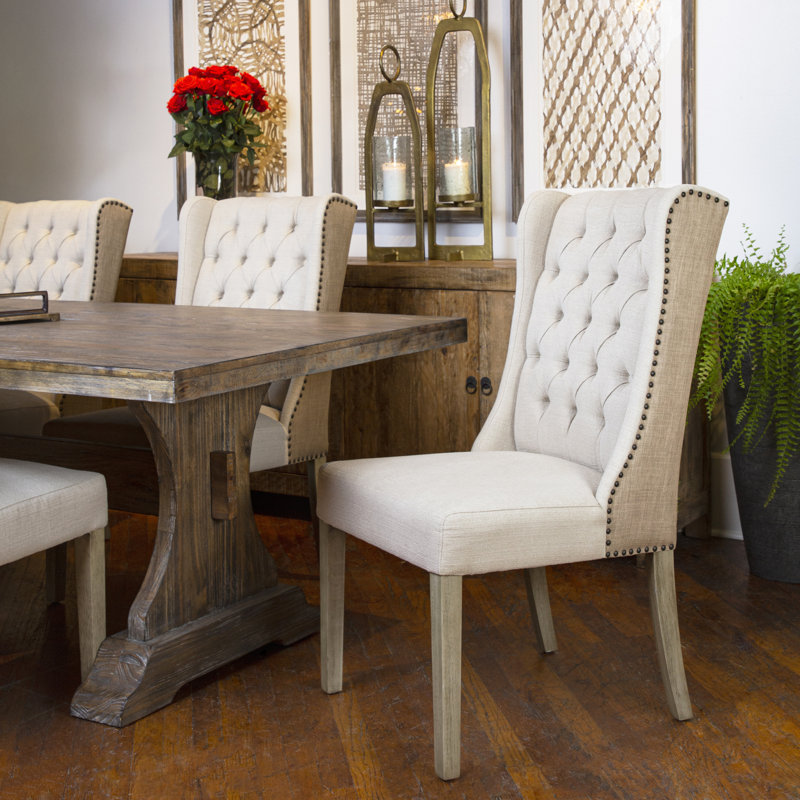 Diana 2-Toned Oatmeal Linen And Jute Dining Chair