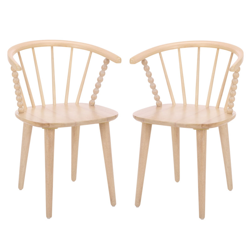 Paras Curved Back Dining Chair, White Washed