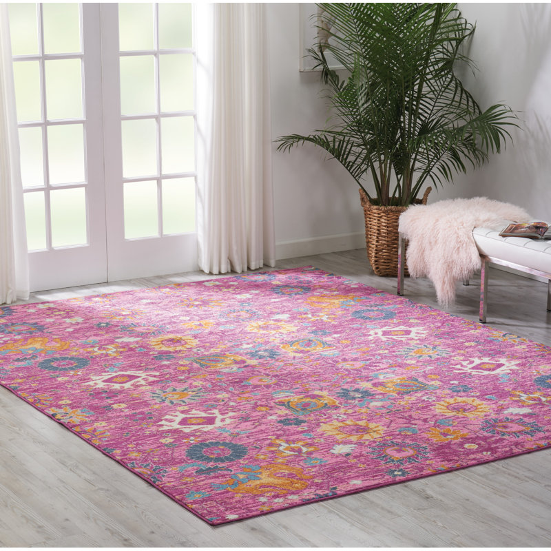 Tapis rose Augusta Bohemian Farmhouse, Rectangle 9 pi x 12 pi