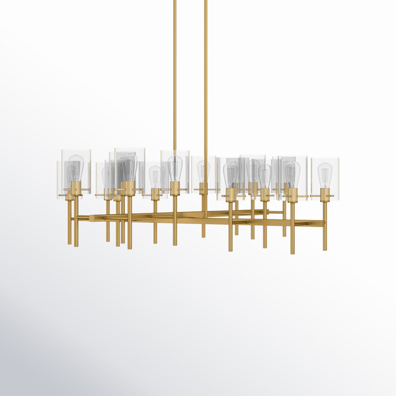 16-Light Chandelier in Brass, Brass