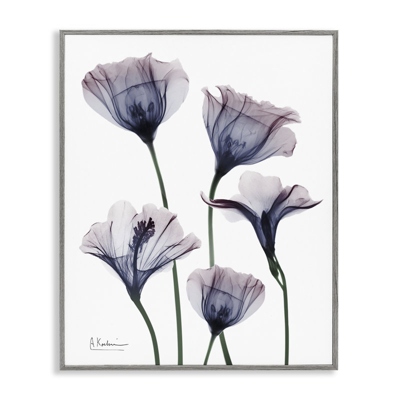 Subtle Fresh Flowers Framed Giclee, design by Albert Koetsier, Farmhouse Gray Framed Giclee, 14" H x 11" W