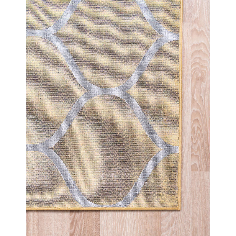 Tapis jaune Lllan, Carré 7 pi 10 po