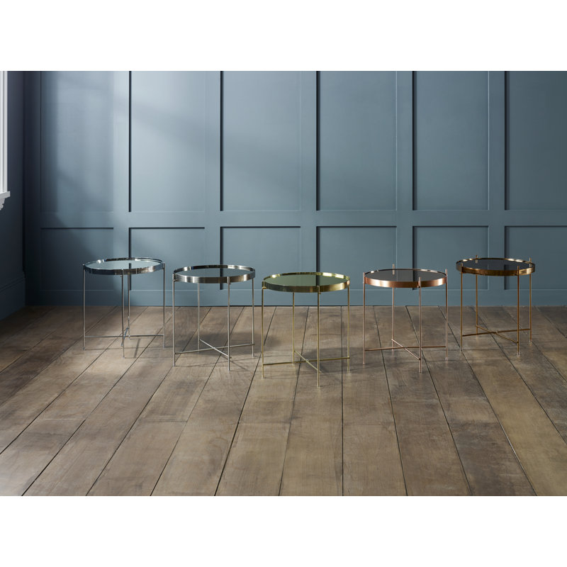 Yasmina Tray Top End Table, Nickel