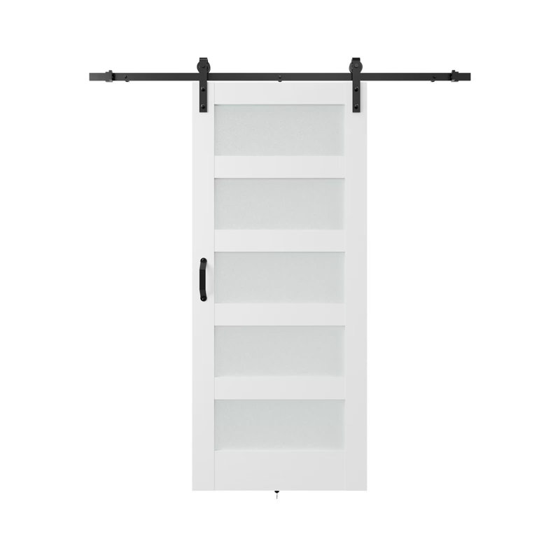 Porte de grange en verre avec quincaillerie d'installation, 36 po x 84 po