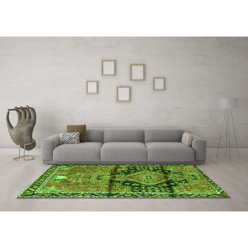 Washable Oriental Indoor Rug, Square 6'