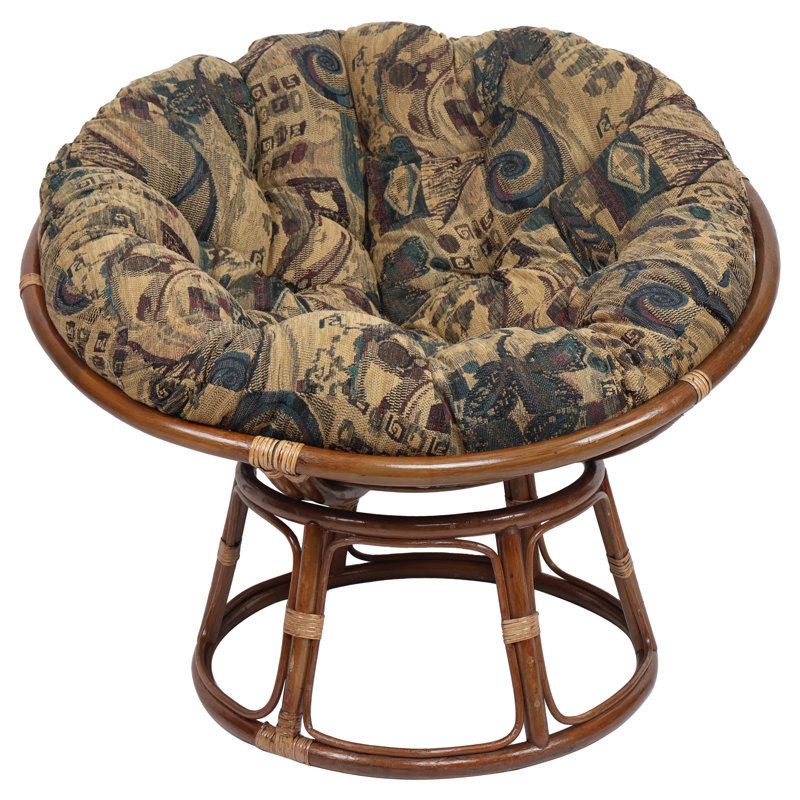 Coussin de siège en jacquard à motif Sigretto, L 44 po x P 44 po, Brun / Brun clair floral