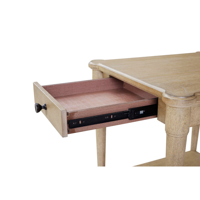 Petite table d'intérieur, table de bout avec tiroir de rangement, table d'appoint avec tablette de rangement, Sable