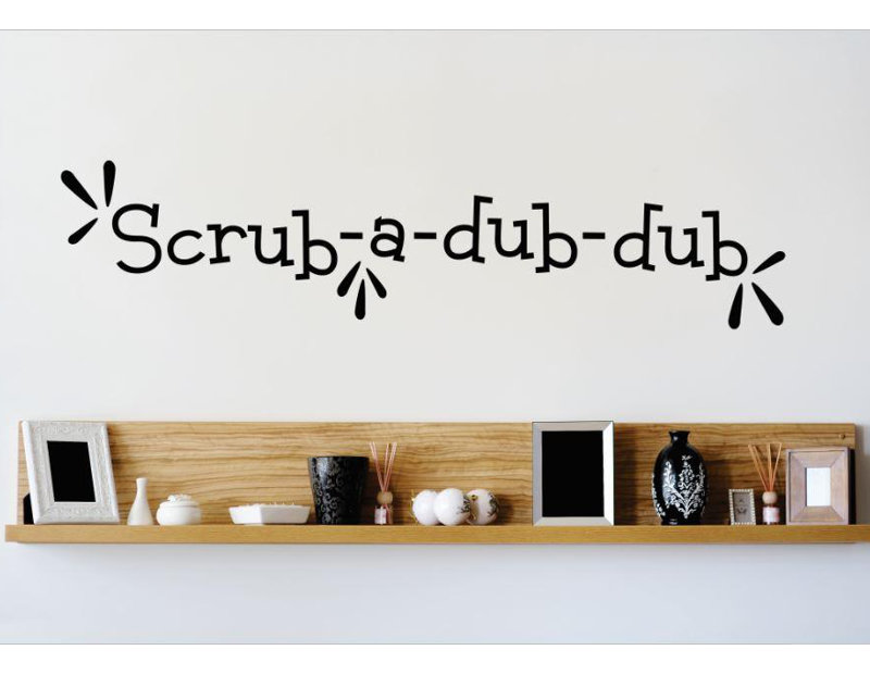 Décalcomanie murale scrubdubdub, H 10 po x l 40 po x P 0,16 po, Noir