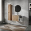 Meuble-lavabo mural avec lavabo et armoire latérale-113662218