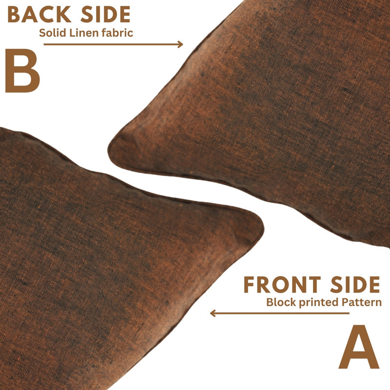 Fabdivine Home Essentials – Elegant Solid Cushion Cover, Brown, 24"H x 24"W