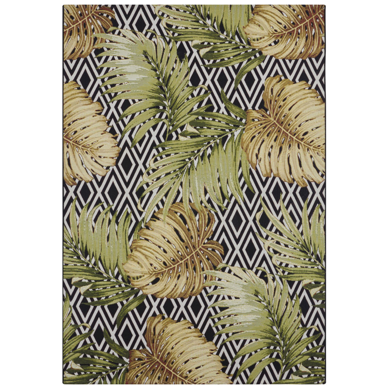 Brown/Green Indoor/Outdoor Rug, Rectangle 120 x 180cm