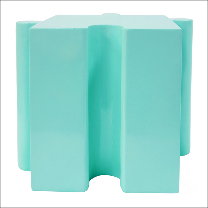 Puzzle Art Side Table, Modular Convex Edge MGO Table For Custom Layouts, Indoor & Outdoor, Light Green