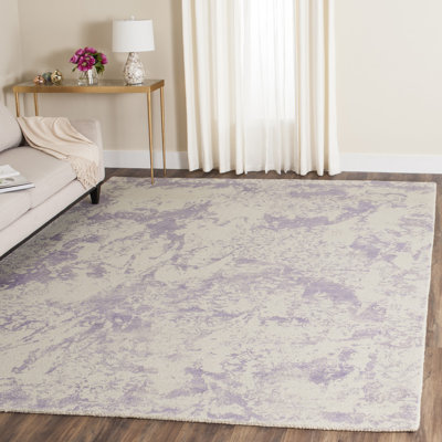 Socorro Hand Tufted Wool/Cotton Abstract Rug in Gray/Ivory