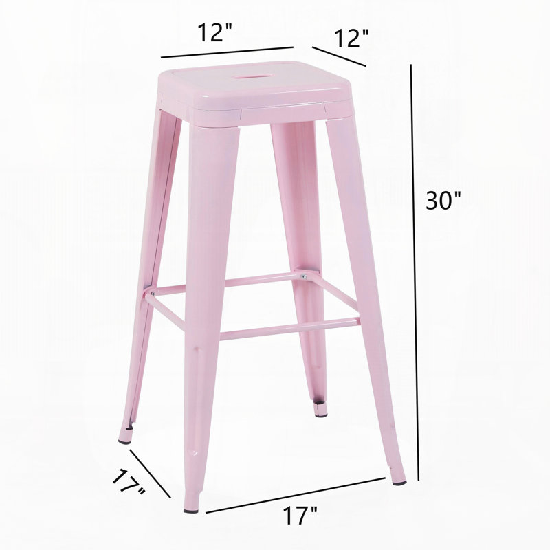 Tabouret de bar de 76 cm (30 pouces) de hauteur comptoir, ensemble de 2 tabourets de bar en métal sans dossier, non empilables