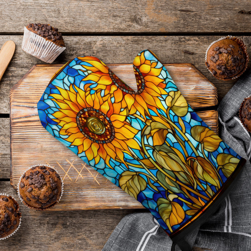 Bloomed Panel Oven Mitt Cotton Twill