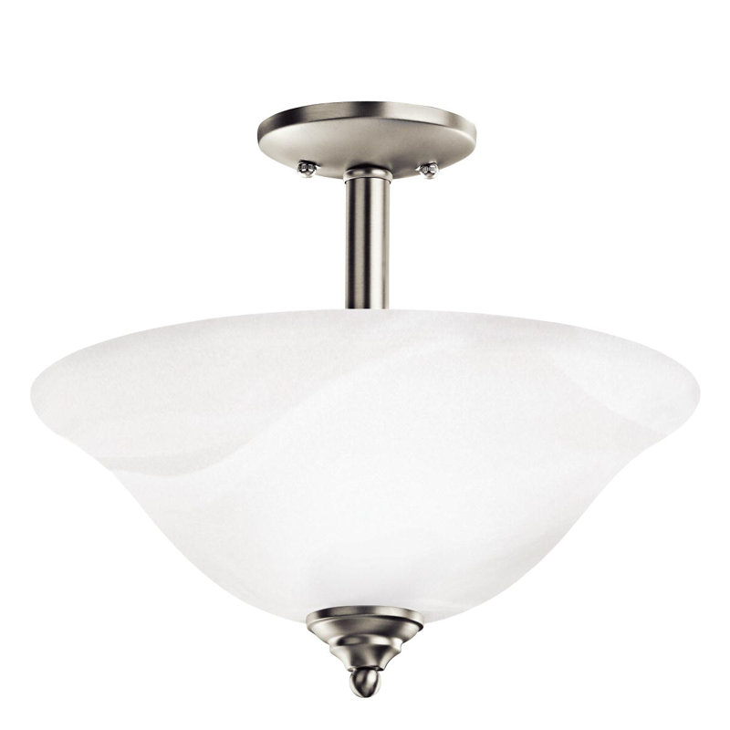 Zafiro Glass Flush Mount, Brushed Nickel