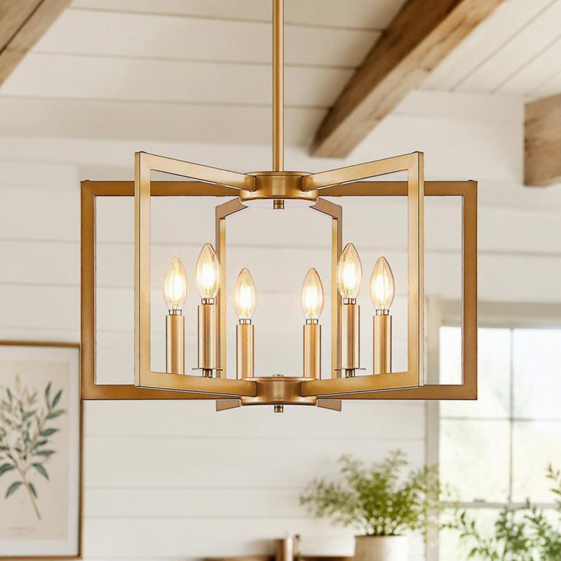 Luminaire suspendu industriel moderne à 6 lumières de style lustre de ferme moderne 22 po pour îlot de cuisine pour salle à manger