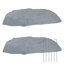 Ensemble de 2 pierres de jardin artificielles plates avec piquets - Beige-1928058203-2088806064