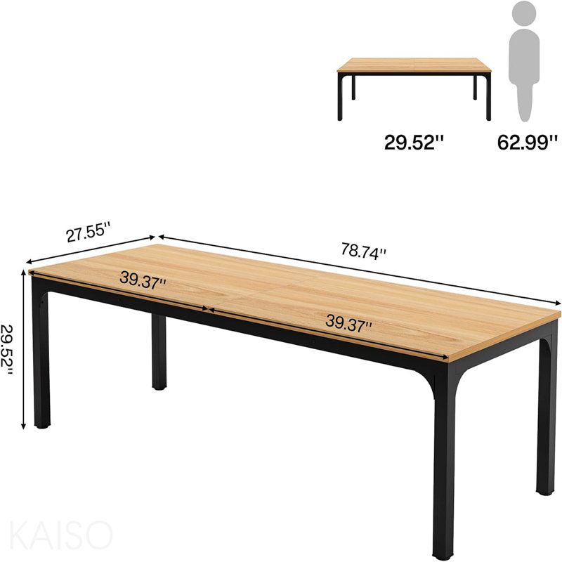 Table de salle à manger 78 po en noyer clair 78 po
