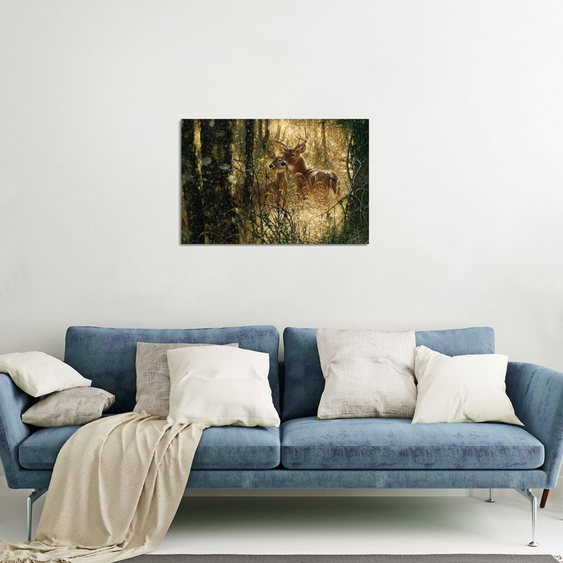A Golden Moment - Whitetail Deer, Horizontal par Collin Bogle - impression d'art graphique sur, H 24 po x l 32 po x P 0,25 po