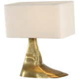 Anne-Marie Barton Terra-Forma 23" Left Table Lamp in Museum Pewter with Boucle Shade