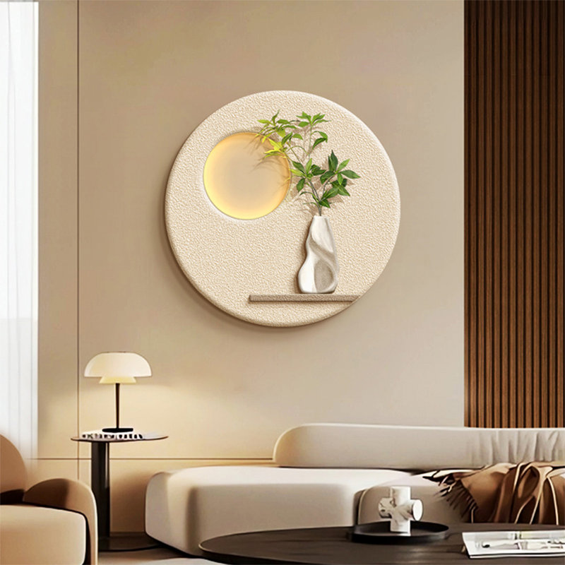 Art mural rond moderne en grès pour le salon, la chambre à coucher, la cuisine et la salle à manger