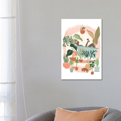 Plant Lady Bath II 1 Piece Wrapped Canvas Painting