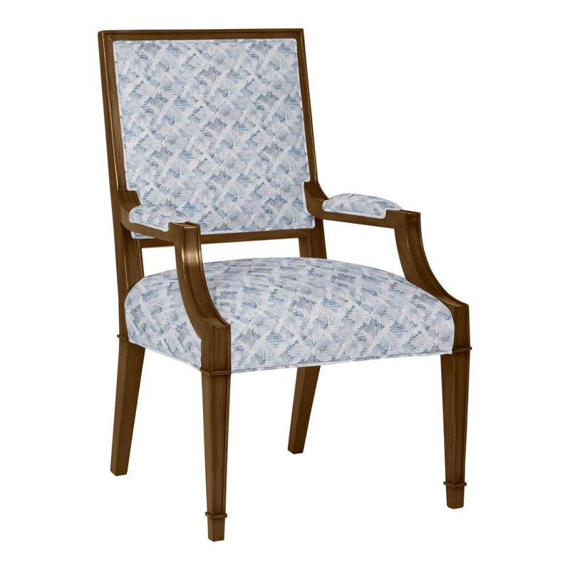 Michael Weiss Leighton Arm Chair, Tuck Linen, Dove Gray, No