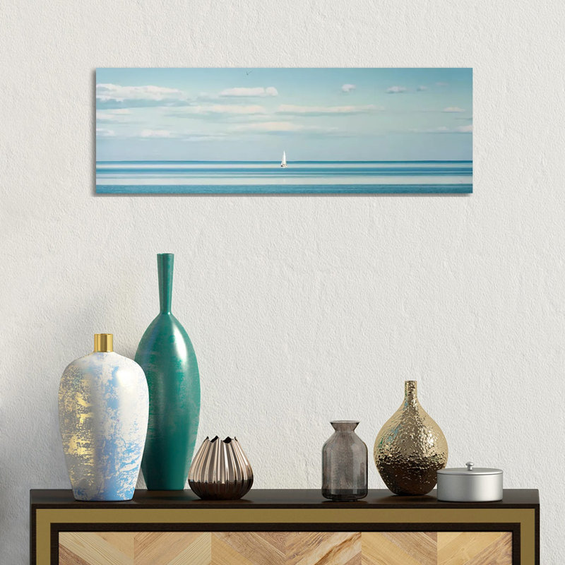 Little Piece Of Heaven: Seascape by Nik Rave - Wrapped Canvas Panoramic Print, 30.48 cm H x 91.44 cm W x 1.91 cm D