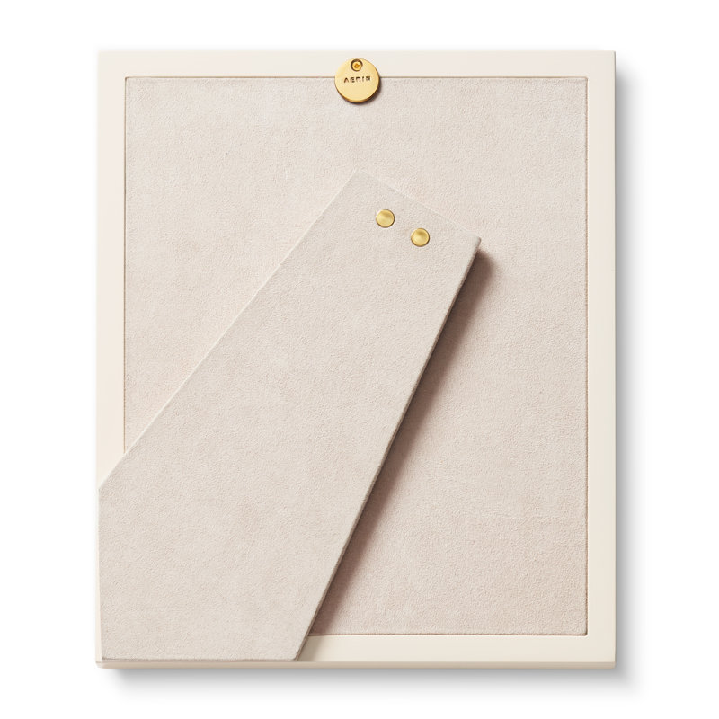 Cream and Gold Leather 8x10 Picture Frame