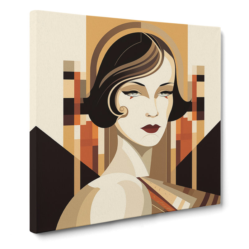 Art Deco Woman Mid-Century - Print, 50cm H x 50cm W x 3cm D