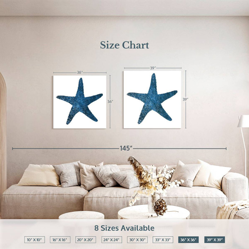 Aletra Navy Starfish, 36" H x 36" W