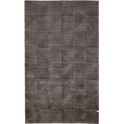 Tapis brun et vert de haute qualité noué à la main