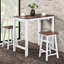 Tabouret de comptoir 3 pièces - Bois massif en chêne foncé antique et blanc pratique pour économiser de l'espace pour les espaces compacts