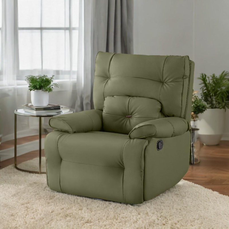 Fauteuil inclinable pivotant en similicuir Nolff, Vert