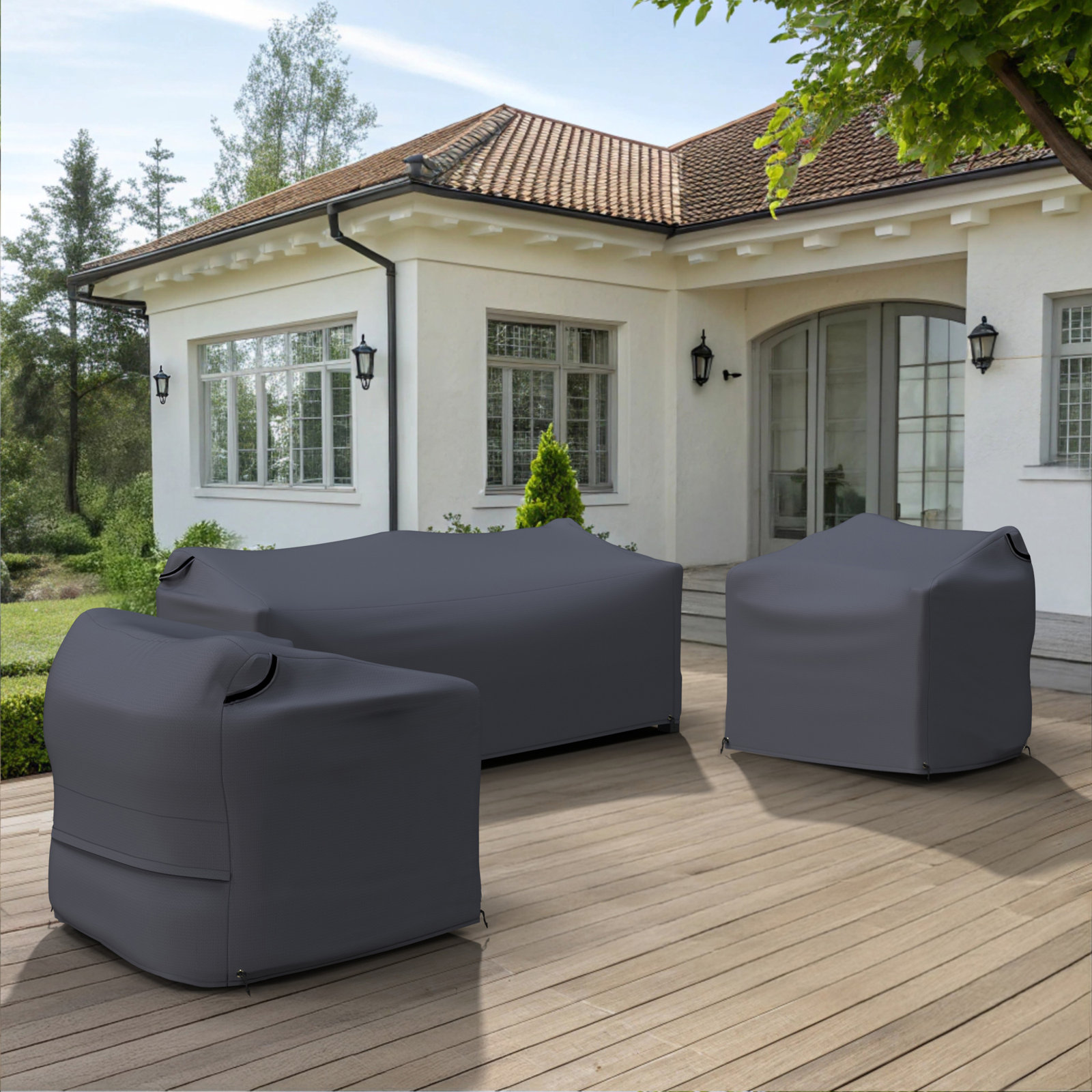 Everlee Outdoor Furniture Covers For Sofa Seating Group With Sunbrella Cushions