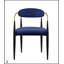 Ensemble de salle à manger 5 pièces moderne avec table en pierre frittée noire et chaises rembourrées en tissu bleu, mobilier élégant et fonctionnel-366416247-366416246