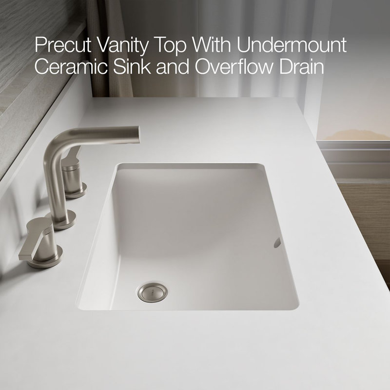 Charlemont 48 In. Bathroom Vanity Cabinet With Sink And Quartz Top, White